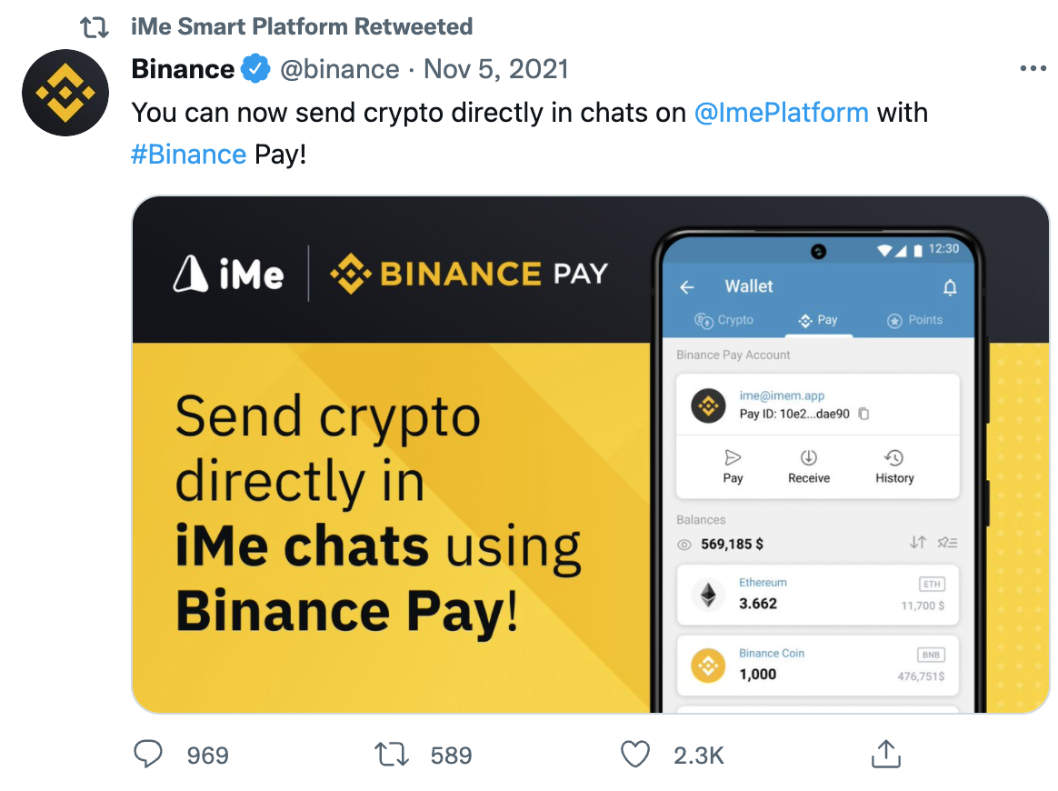 BinancePay加持电报App?
